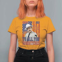 Happy 4th of July To All You Sumbitches Funny Sheriff Patriotic Graphic T Shirt For Women Retro Movie Quote Inspo Country Humor