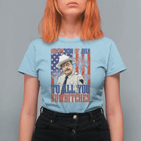 Happy 4th of July To All You Sumbitches Funny Sheriff Patriotic Graphic T Shirt For Women Retro Movie Quote Inspo Country Humor