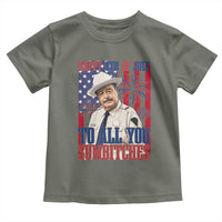 Happy 4th of July To All You Sumbitches Funny Sheriff Patriotic Graphic Toddler T Shirt Retro Movie Quote Inspo Country Humor