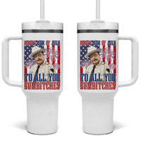 Happy 4th of July To All You Sumbitches Funny Sheriff Patriotic Graphic Tumbler With Handle Retro Movie Quote Inspo Country Humor