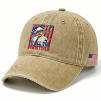 Happy 4th of July To All You Sumbitches Funny Sheriff Patriotic Graphic Washed Cotton Baseball Cap Retro Movie Quote Inspo Country Humor
