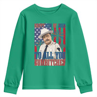 Happy 4th of July To All You Sumbitches Funny Sheriff Patriotic Graphic Youth Sweatshirt Retro Movie Quote Inspo Country Humor