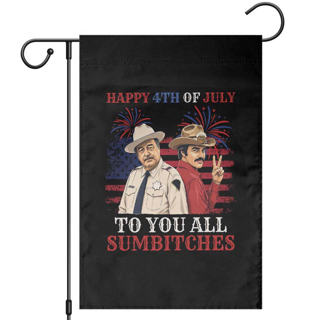Happy 4th of July To All You Sumbitches Country Humor Garden Flag Vintage Southern Cowboy Patriotic Graphic