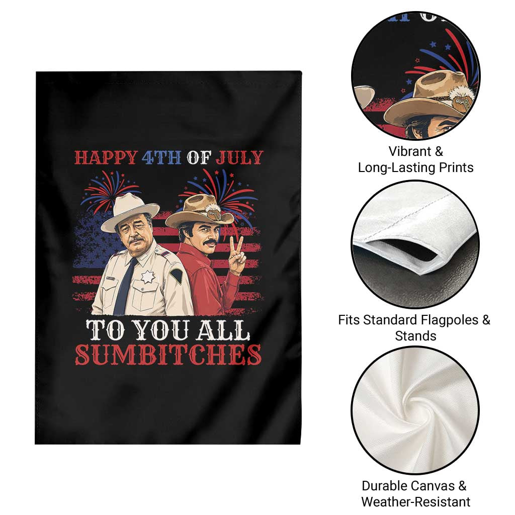Happy 4th of July To All You Sumbitches Country Humor Garden Flag Vintage Southern Cowboy Patriotic Graphic