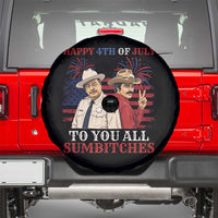 Happy 4th of July To All You Sumbitches Country Humor Spare Tire Cover Vintage Southern Cowboy Patriotic Graphic