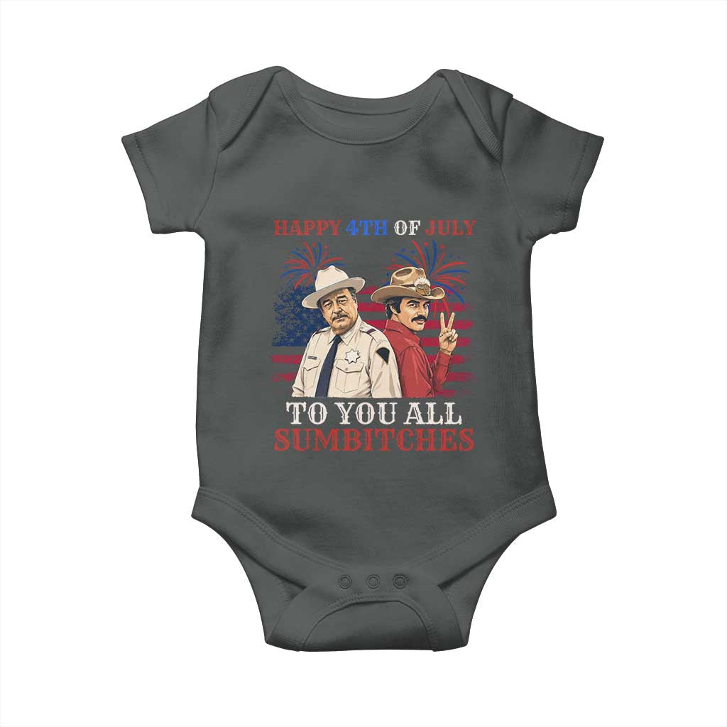 Happy 4th of July To All You Sumbitches Country Humor Baby Onesie Vintage Southern Cowboy Patriotic Graphic