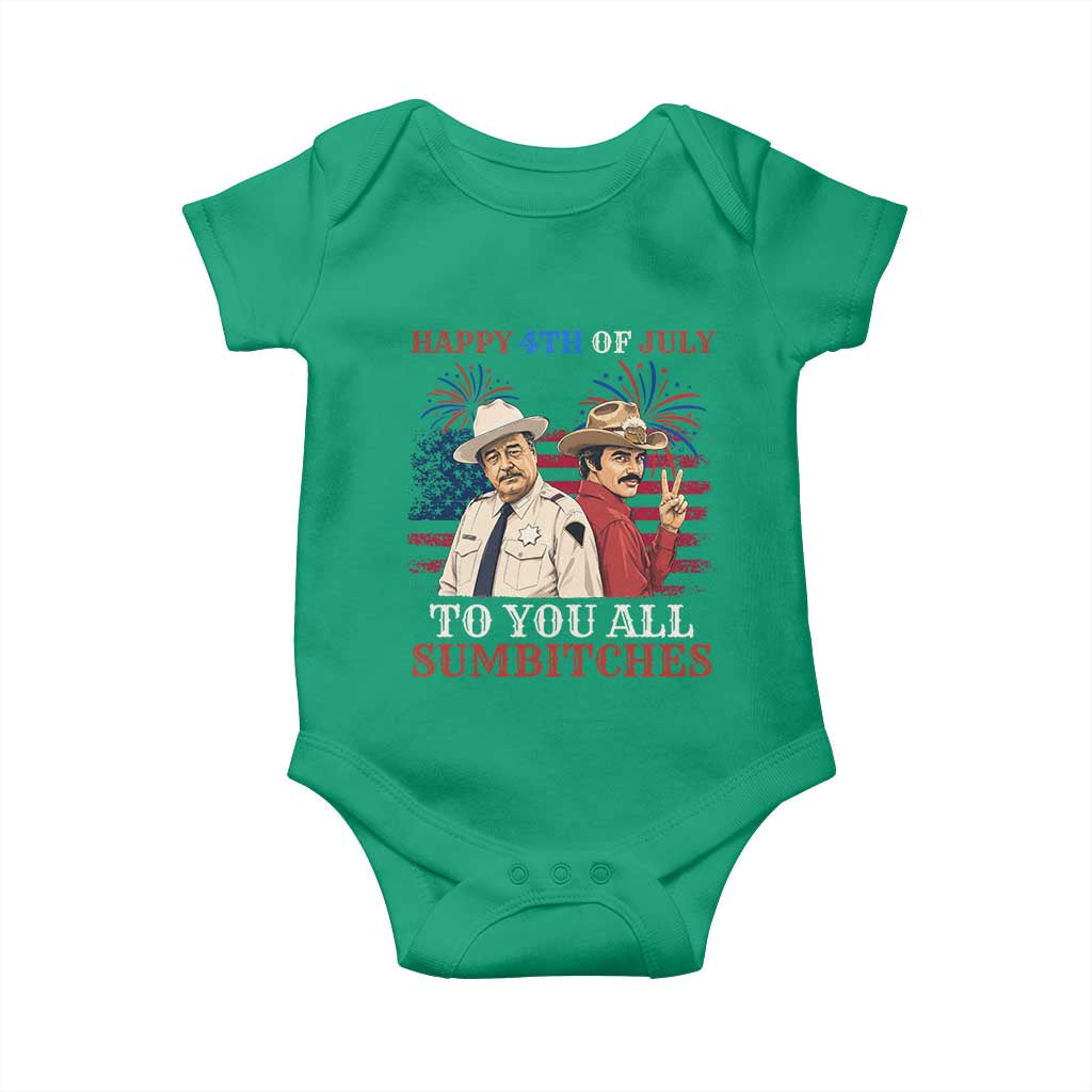 Happy 4th of July To All You Sumbitches Country Humor Baby Onesie Vintage Southern Cowboy Patriotic Graphic
