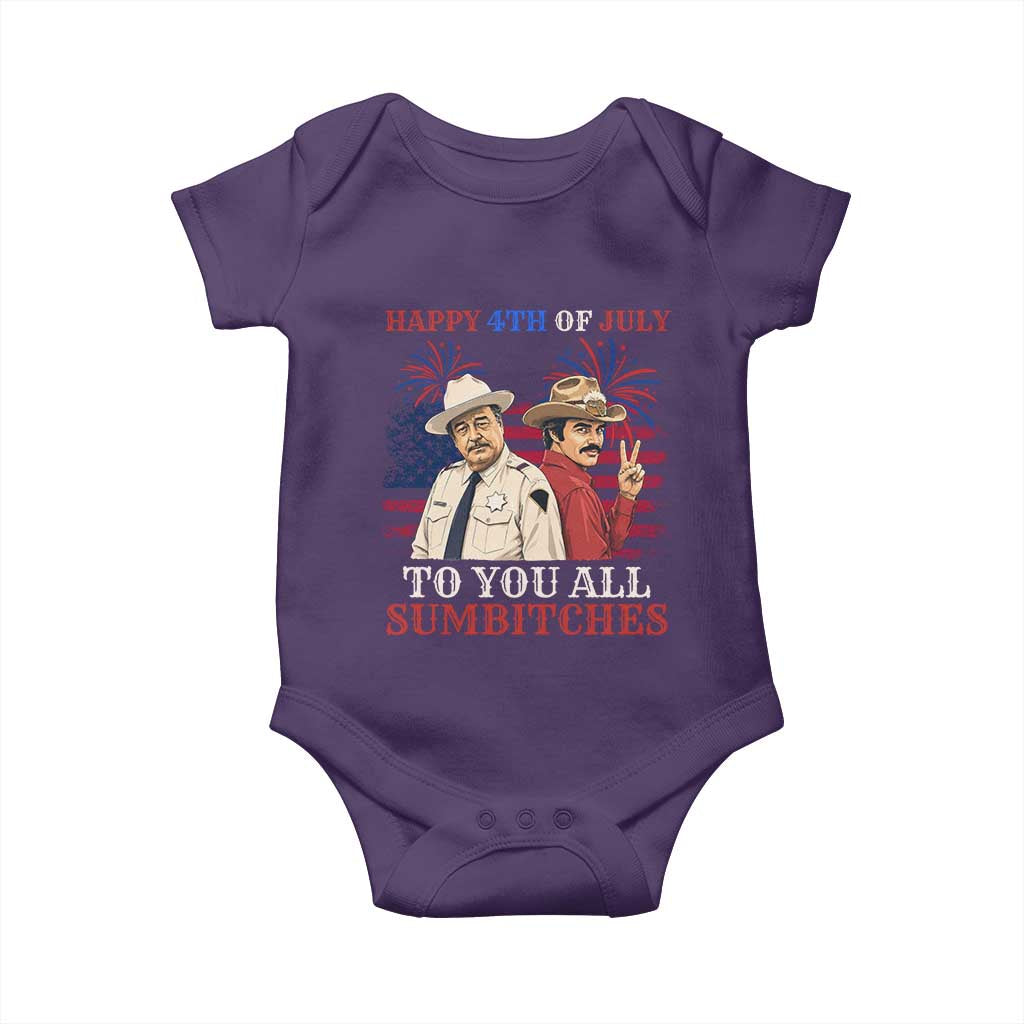 Happy 4th of July To All You Sumbitches Country Humor Baby Onesie Vintage Southern Cowboy Patriotic Graphic