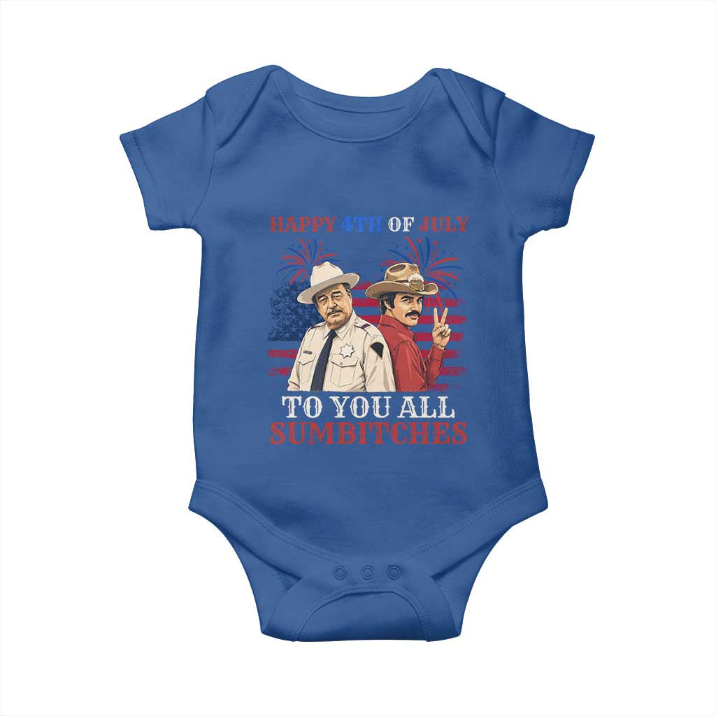 Happy 4th of July To All You Sumbitches Country Humor Baby Onesie Vintage Southern Cowboy Patriotic Graphic