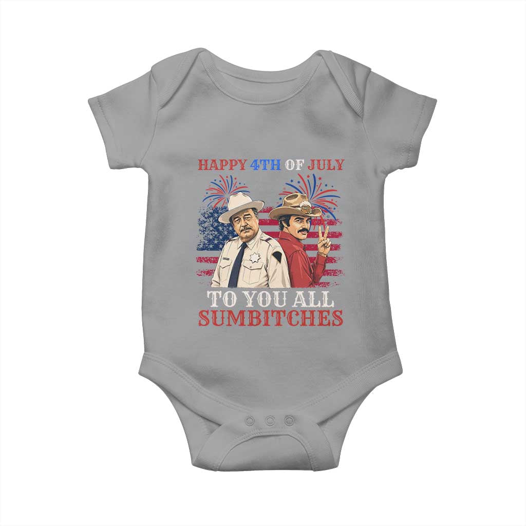Happy 4th of July To All You Sumbitches Country Humor Baby Onesie Vintage Southern Cowboy Patriotic Graphic