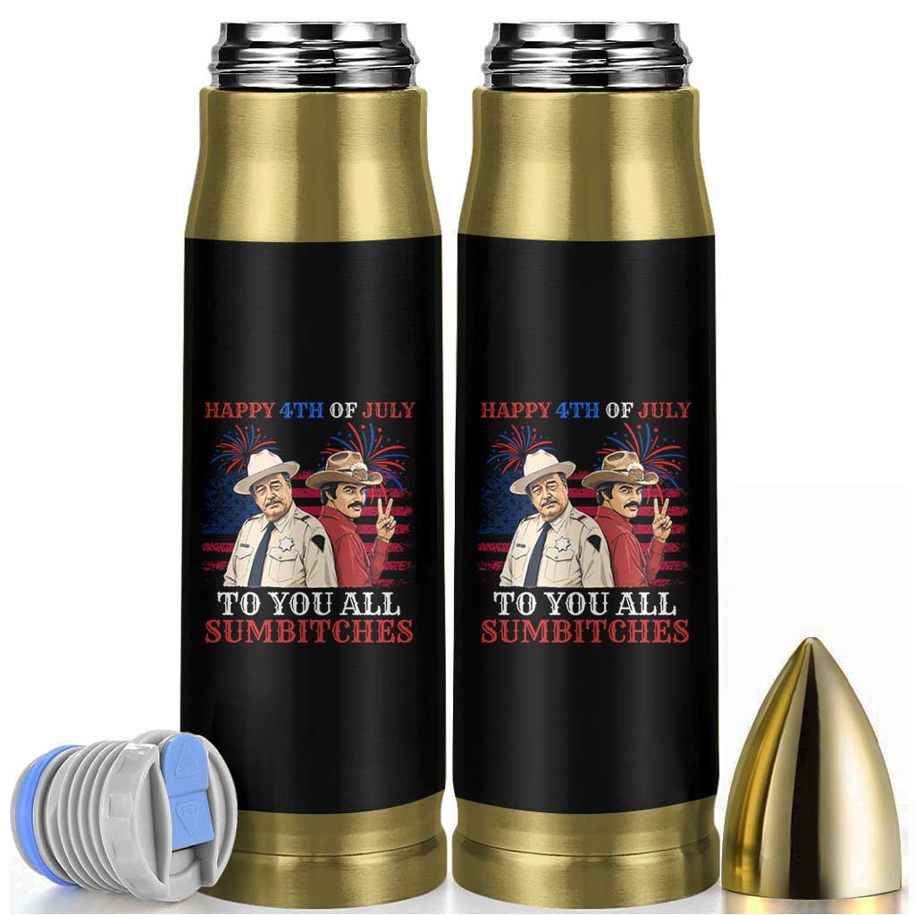 Happy 4th of July To All You Sumbitches Country Humor Bullet Tumbler Vintage Southern Cowboy Patriotic Graphic