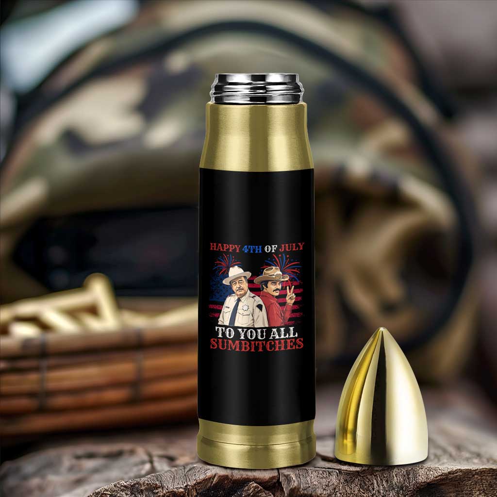 Happy 4th of July To All You Sumbitches Country Humor Bullet Tumbler Vintage Southern Cowboy Patriotic Graphic