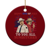 Happy 4th of July To All You Sumbitches Country Humor Ceramic Ornament Vintage Southern Cowboy Patriotic Graphic