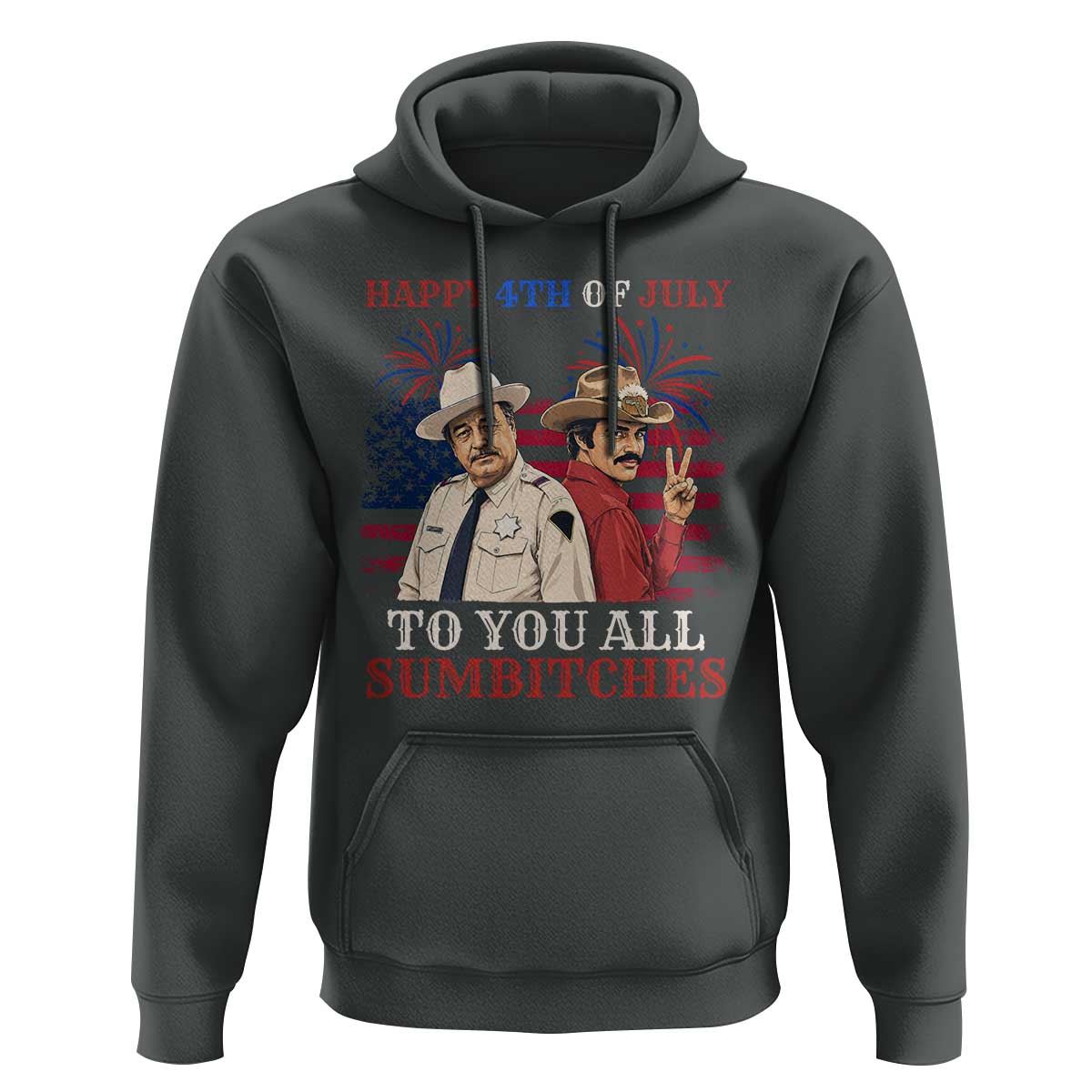 Happy 4th of July To All You Sumbitches Country Humor Hoodie Vintage Southern Cowboy Patriotic Graphic