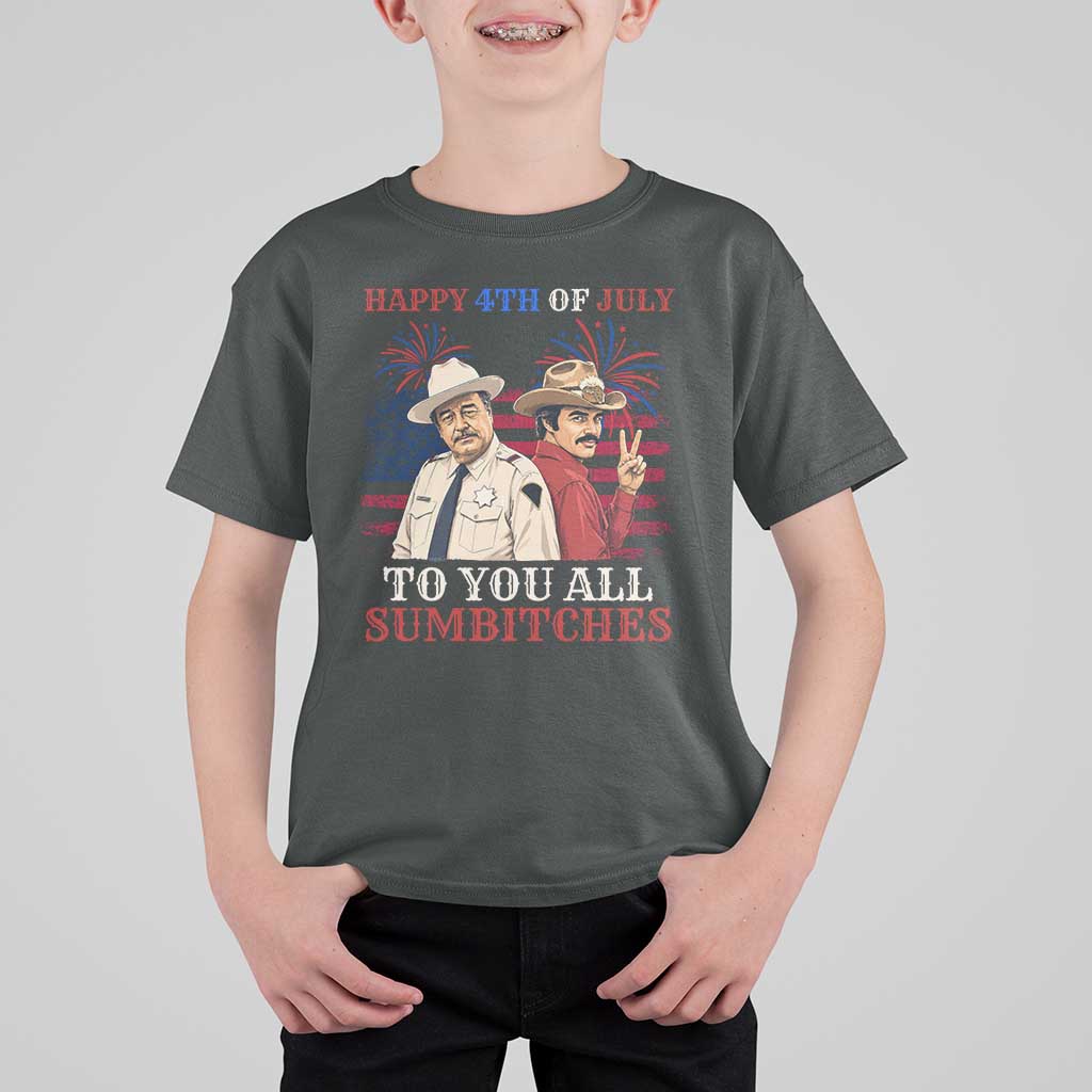 Happy 4th of July To All You Sumbitches Country Humor T Shirt For Kid Vintage Southern Cowboy Patriotic Graphic