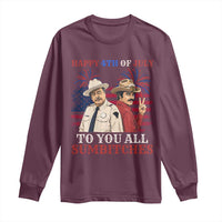 Happy 4th of July To All You Sumbitches Country Humor Long Sleeve Shirt Vintage Southern Cowboy Patriotic Graphic