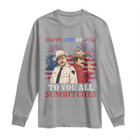 Happy 4th of July To All You Sumbitches Country Humor Long Sleeve Shirt Vintage Southern Cowboy Patriotic Graphic