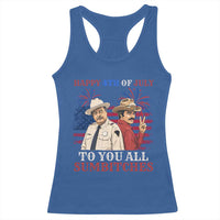 Happy 4th of July To All You Sumbitches Country Humor Racerback Tank Top Vintage Southern Cowboy Patriotic Graphic