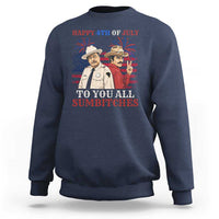 Happy 4th of July To All You Sumbitches Country Humor Sweatshirt Vintage Southern Cowboy Patriotic Graphic