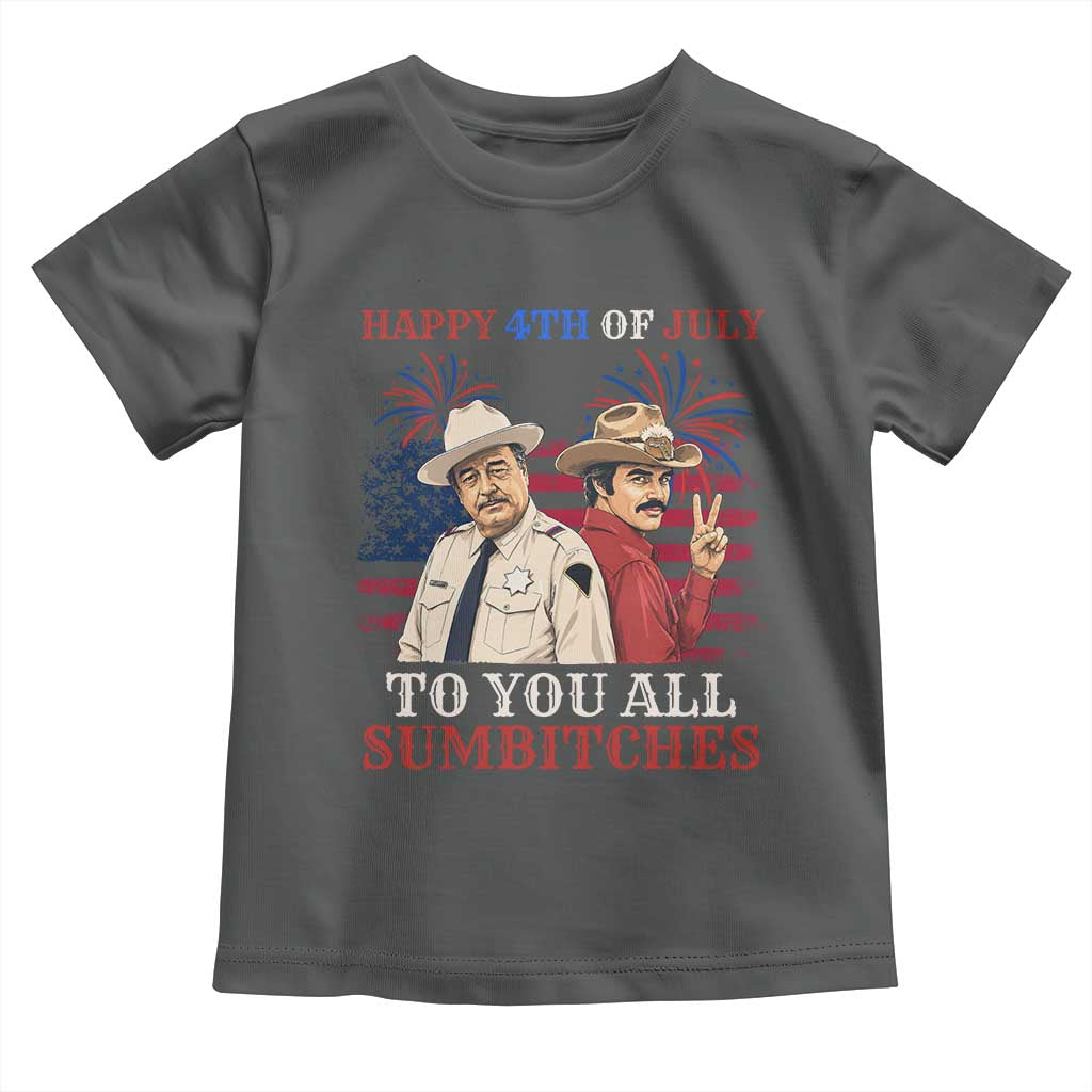 Happy 4th of July To All You Sumbitches Country Humor Toddler T Shirt Vintage Southern Cowboy Patriotic Graphic