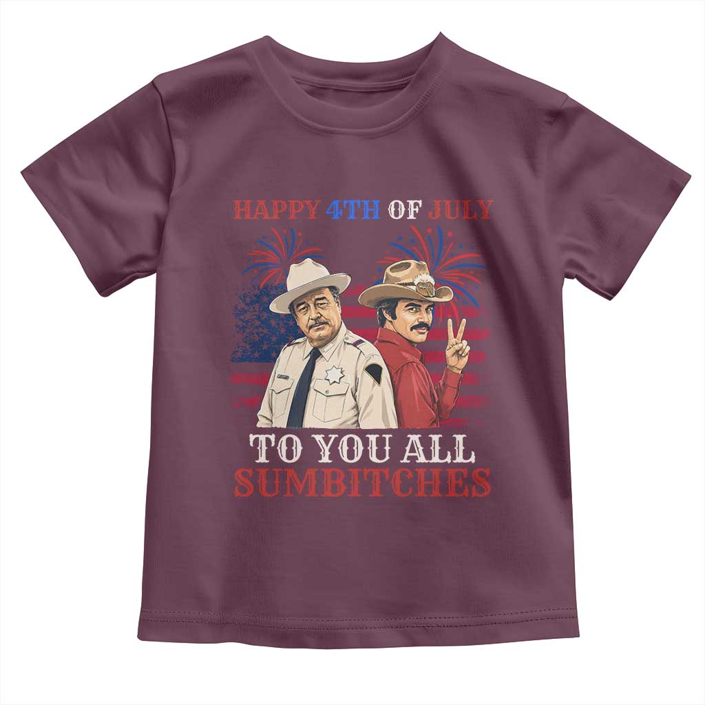 Happy 4th of July To All You Sumbitches Country Humor Toddler T Shirt Vintage Southern Cowboy Patriotic Graphic