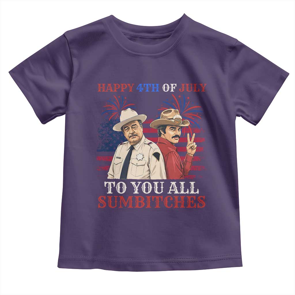 Happy 4th of July To All You Sumbitches Country Humor Toddler T Shirt Vintage Southern Cowboy Patriotic Graphic