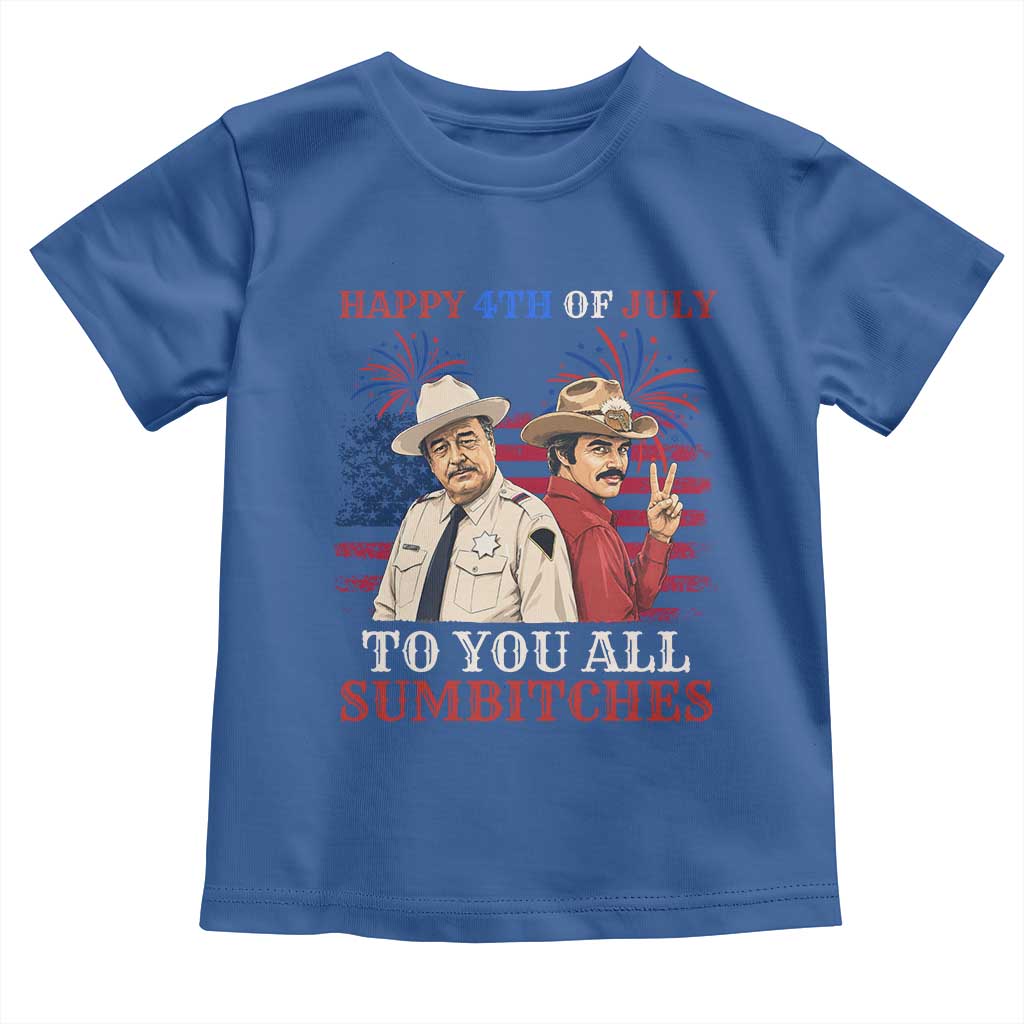 Happy 4th of July To All You Sumbitches Country Humor Toddler T Shirt Vintage Southern Cowboy Patriotic Graphic