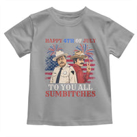 Happy 4th of July To All You Sumbitches Country Humor Toddler T Shirt Vintage Southern Cowboy Patriotic Graphic