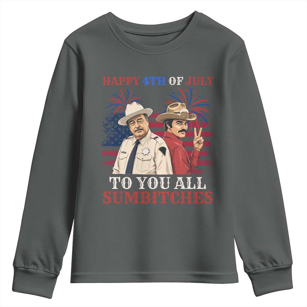 Happy 4th of July To All You Sumbitches Country Humor Youth Sweatshirt Vintage Southern Cowboy Patriotic Graphic