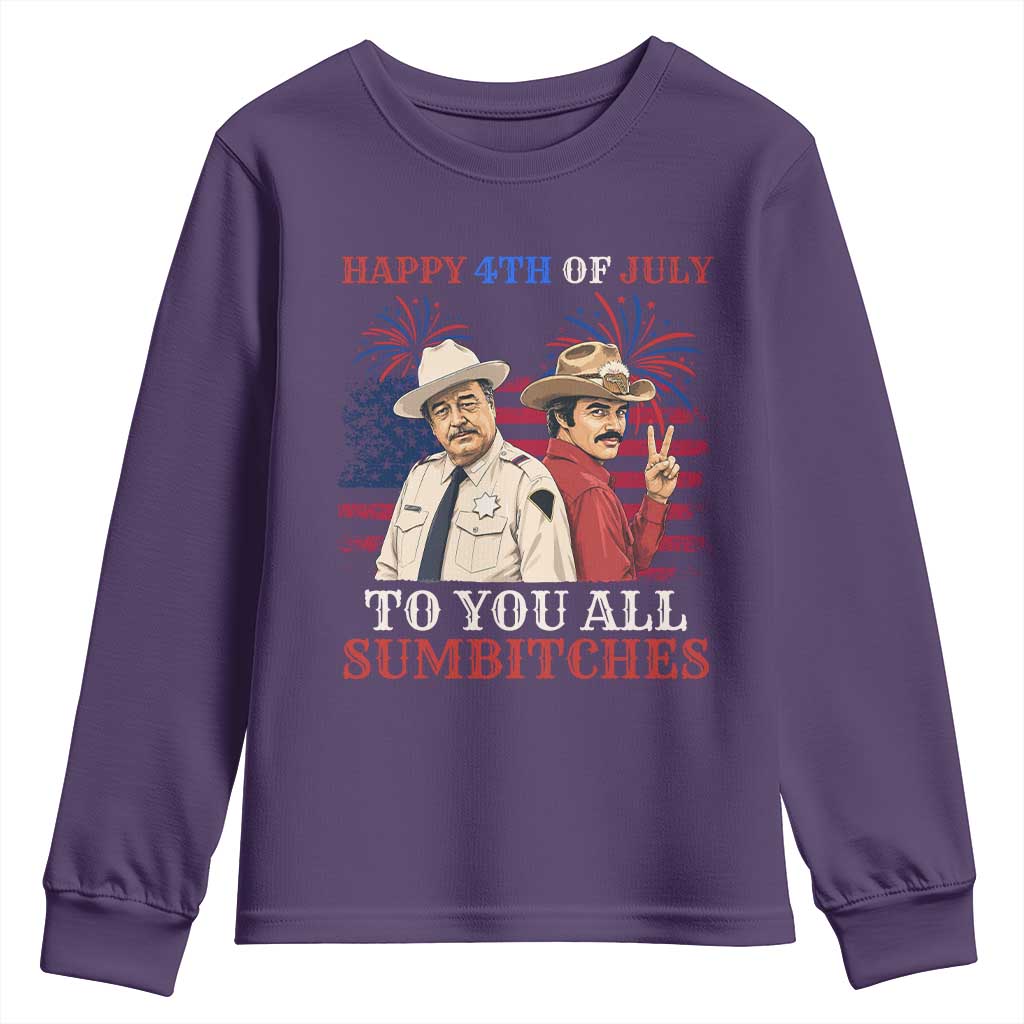 Happy 4th of July To All You Sumbitches Country Humor Youth Sweatshirt Vintage Southern Cowboy Patriotic Graphic