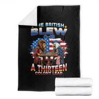 The British Blew A Thirteen Colony Lead 0-13 Lion vs Eagle Throw Blanket Chess Match Patriotic 4th of July Funny History Graphic
