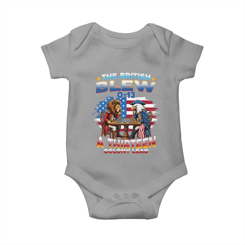 The British Blew A Thirteen Colony Lead 0-13 Lion vs Eagle Baby Onesie Chess Match Patriotic 4th of July Funny History Graphic