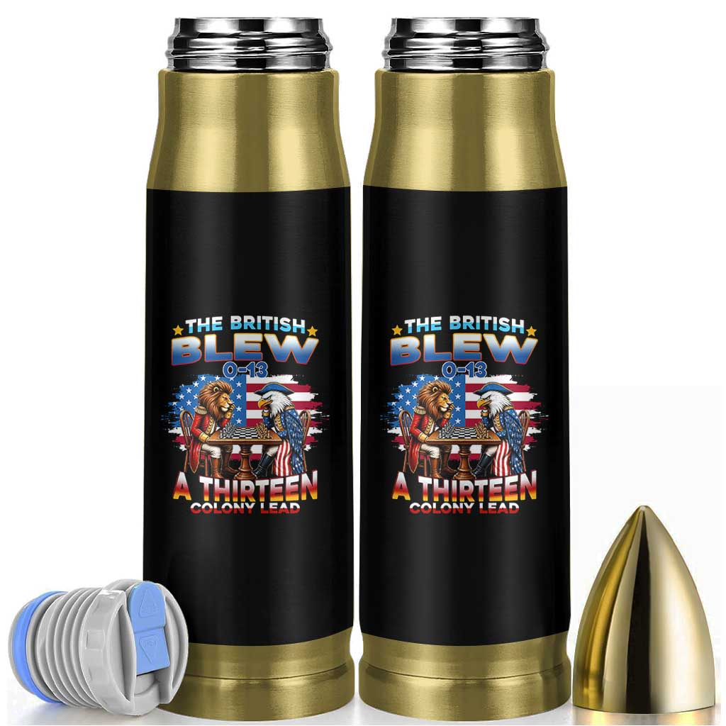 The British Blew A Thirteen Colony Lead 0-13 Lion vs Eagle Bullet Tumbler Chess Match Patriotic 4th of July Funny History Graphic