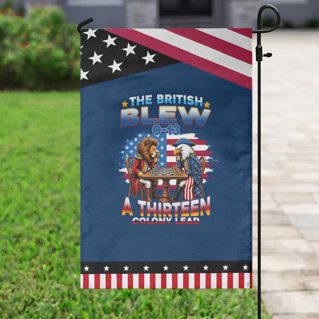 The British Blew A Thirteen Colony Lead 0-13 Lion vs Eagle Patriotic Garden Flag Chess Match 4th of July Funny History Graphic