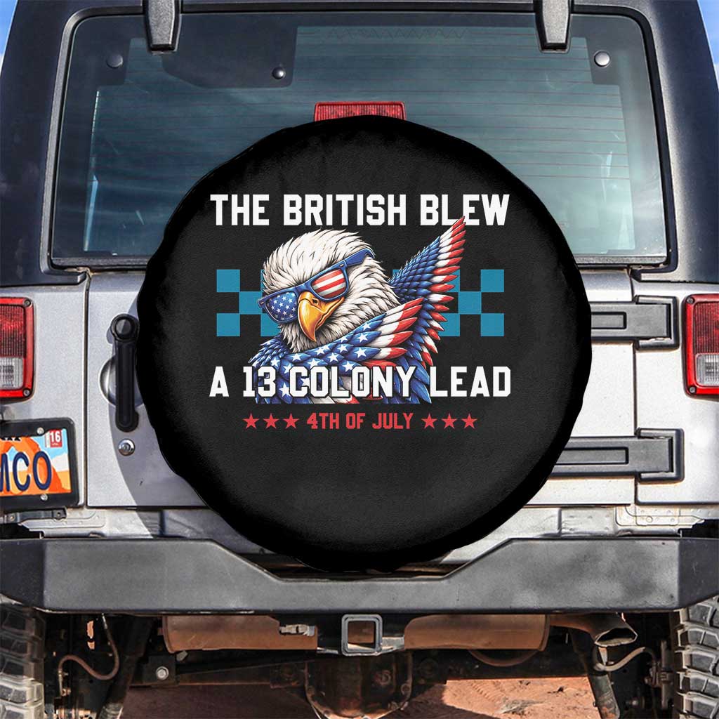 The British Blew A 13 Colony Lead Dabbing Eagle Spare Tire Cover Funny Patriotic 4th of July History Humor Graphic