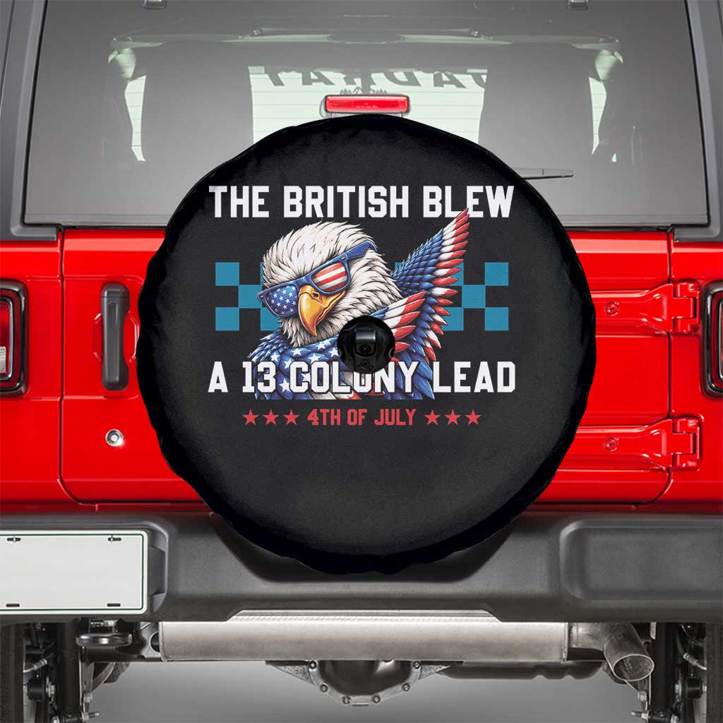 The British Blew A 13 Colony Lead Dabbing Eagle Spare Tire Cover Funny Patriotic 4th of July History Humor Graphic