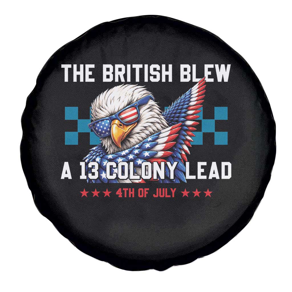 The British Blew A 13 Colony Lead Dabbing Eagle Spare Tire Cover Funny Patriotic 4th of July History Humor Graphic