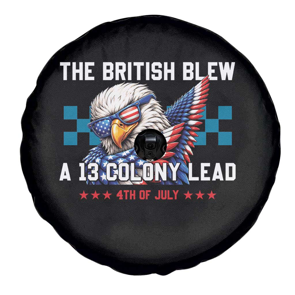 The British Blew A 13 Colony Lead Dabbing Eagle Spare Tire Cover Funny Patriotic 4th of July History Humor Graphic