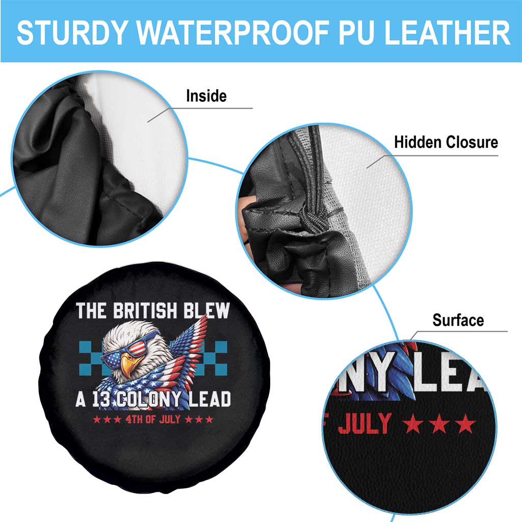 The British Blew A 13 Colony Lead Dabbing Eagle Spare Tire Cover Funny Patriotic 4th of July History Humor Graphic
