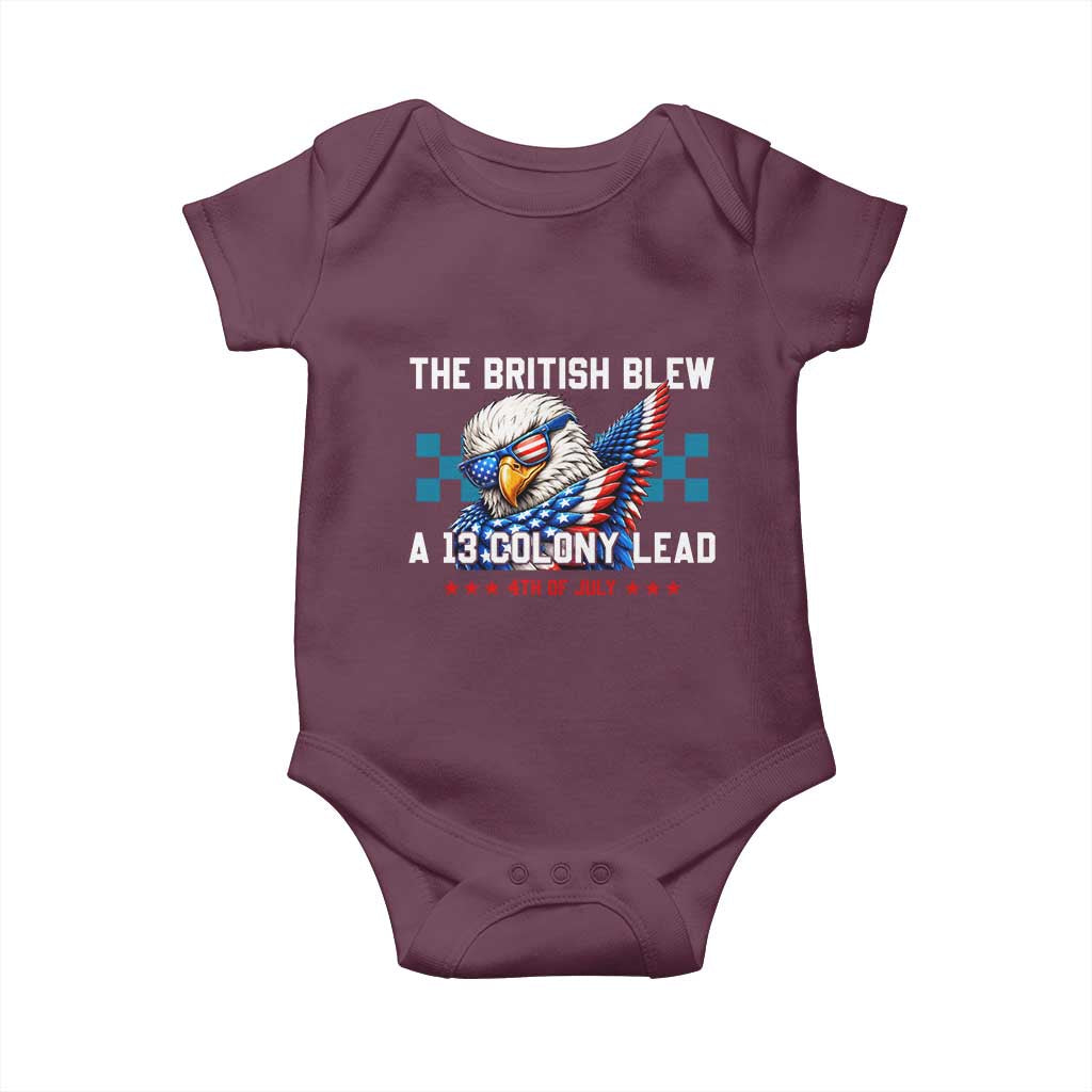 The British Blew A 13 Colony Lead Dabbing Eagle Baby Onesie Funny Patriotic 4th of July History Humor Graphic