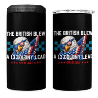 The British Blew A 13 Colony Lead Dabbing Eagle 4 in 1 Can Cooler Tumbler Funny Patriotic 4th of July History Humor Graphic