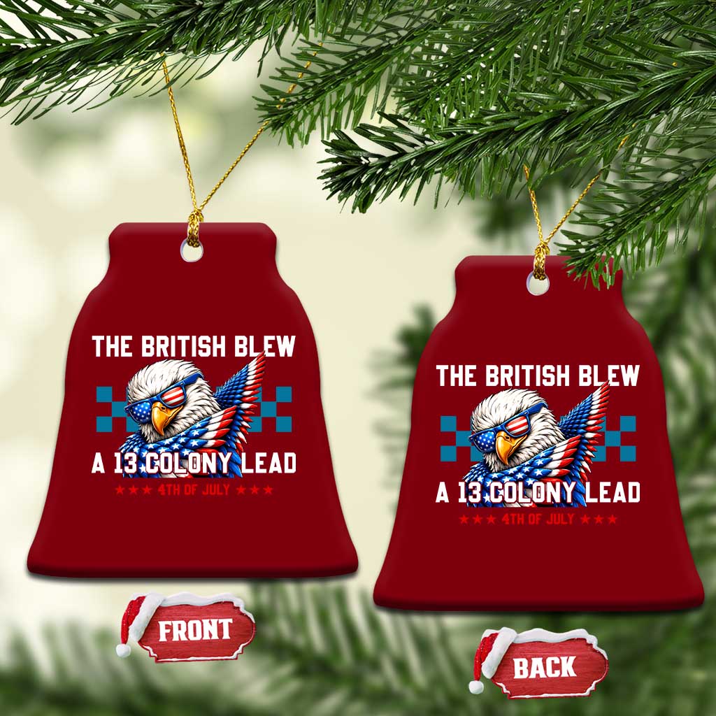 The British Blew A 13 Colony Lead Dabbing Eagle Ceramic Ornament Funny Patriotic 4th of July History Humor Graphic