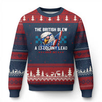 The British Blew A 13 Colony Lead Dabbing Eagle Ugly Christmas Sweater Funny Patriotic 4th of July History Humor Graphic