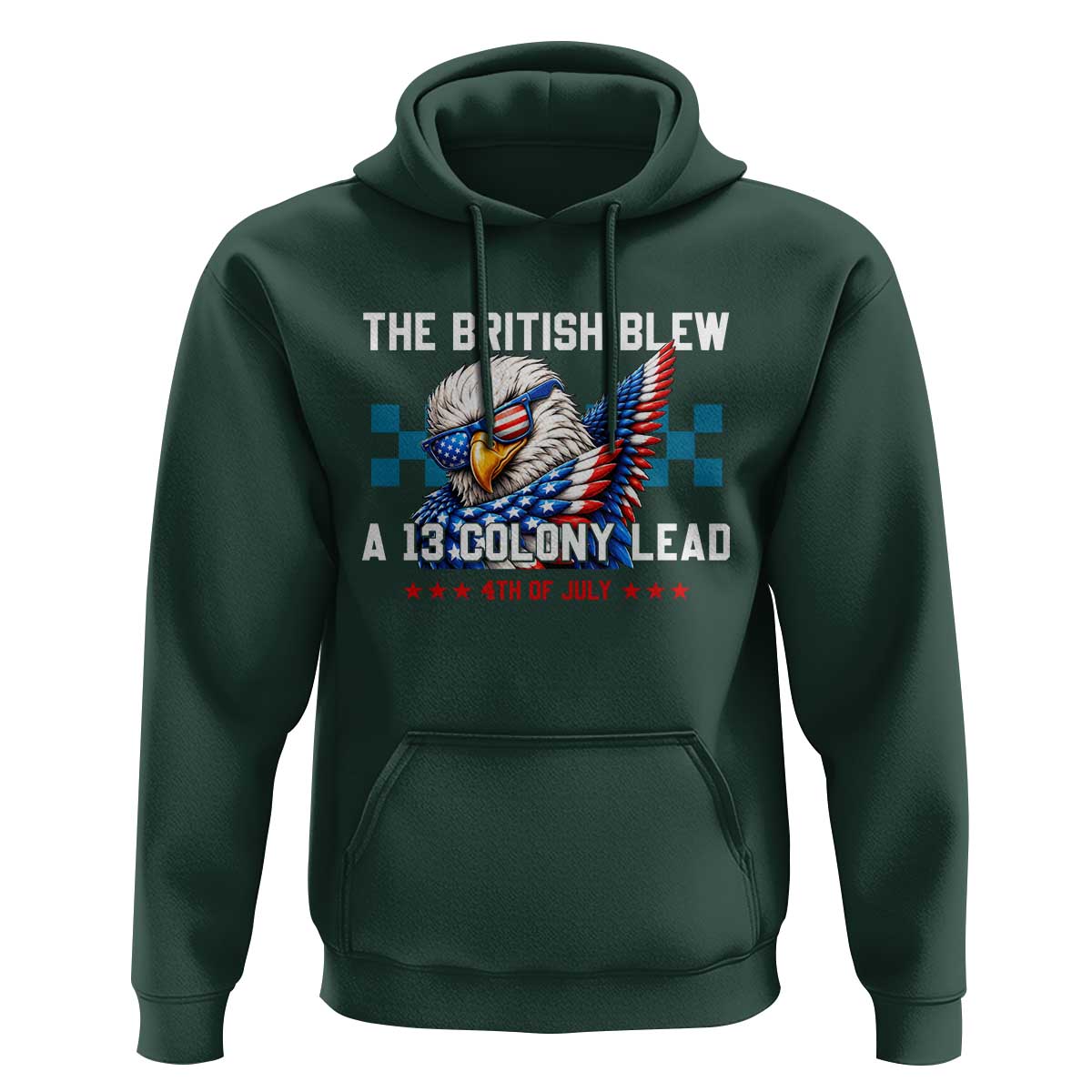The British Blew A 13 Colony Lead Dabbing Eagle Hoodie Funny Patriotic 4th of July History Humor Graphic
