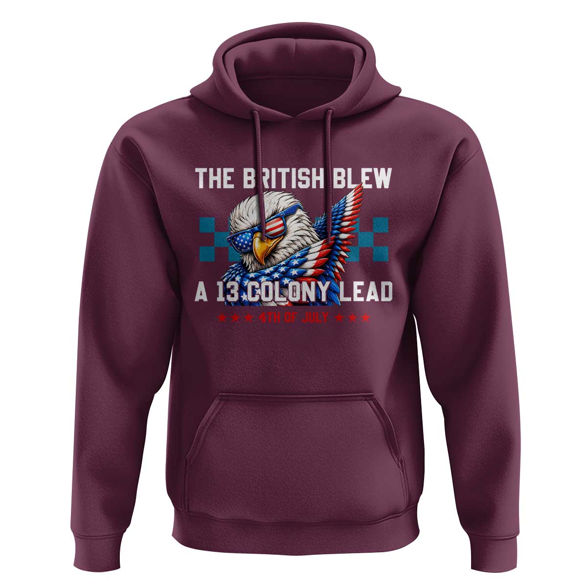 The British Blew A 13 Colony Lead Dabbing Eagle Hoodie Funny Patriotic 4th of July History Humor Graphic