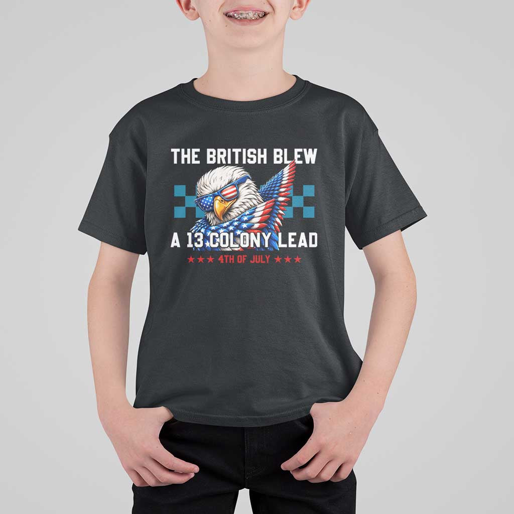 The British Blew A 13 Colony Lead Dabbing Eagle T Shirt For Kid Funny Patriotic 4th of July History Humor Graphic