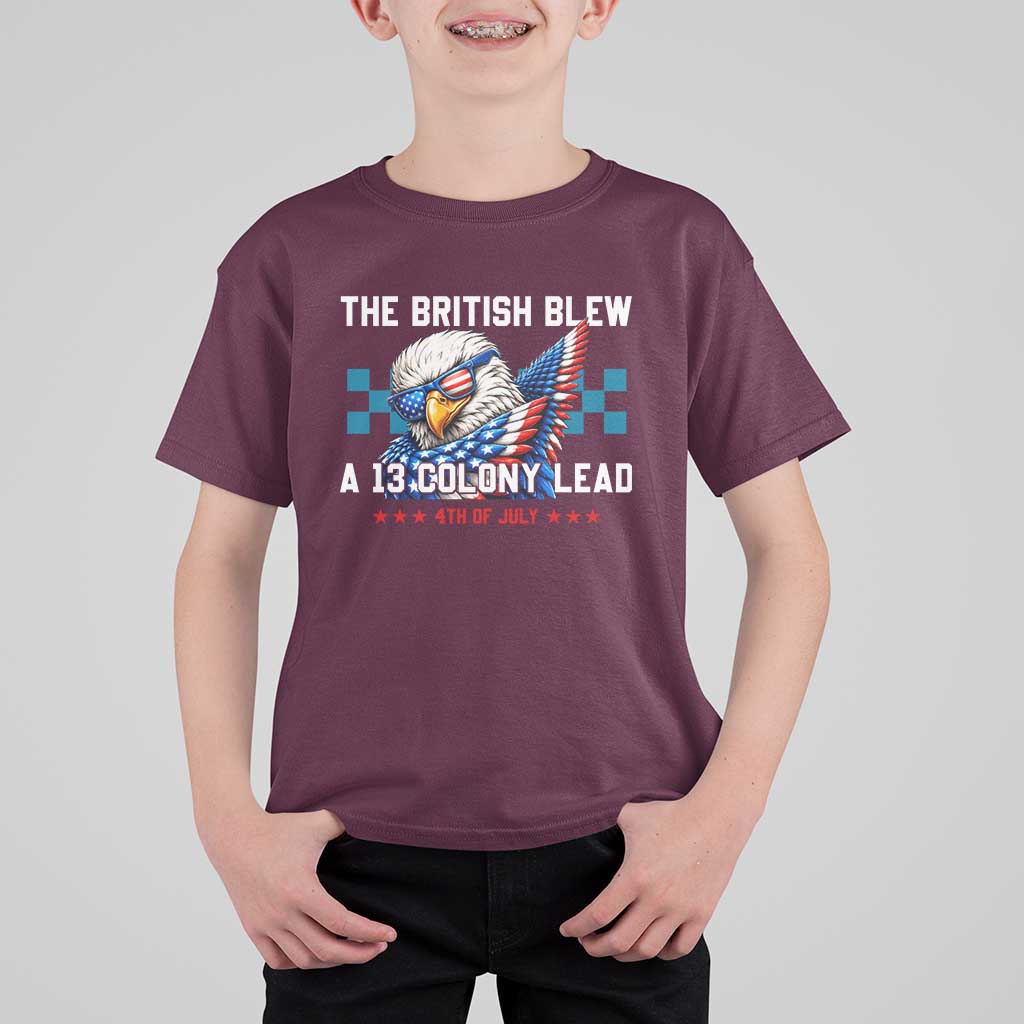 The British Blew A 13 Colony Lead Dabbing Eagle T Shirt For Kid Funny Patriotic 4th of July History Humor Graphic