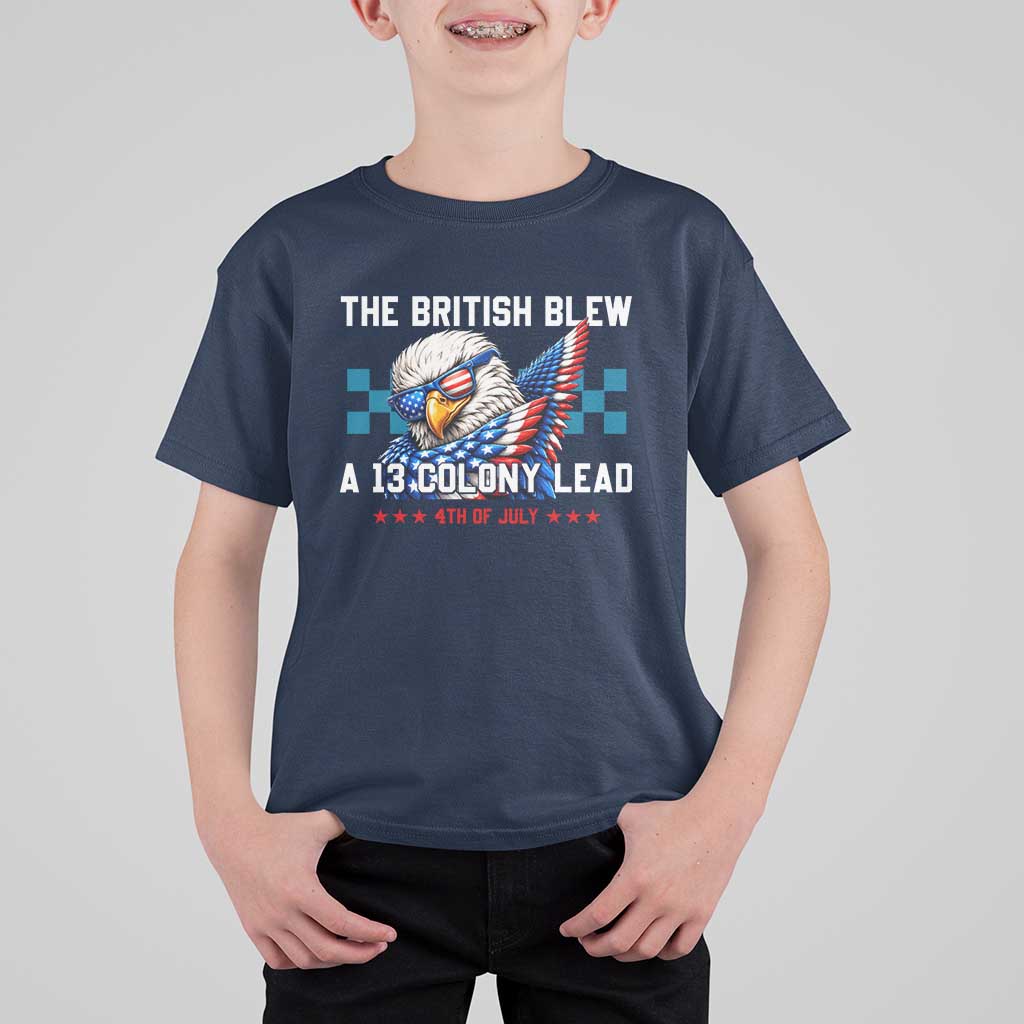 The British Blew A 13 Colony Lead Dabbing Eagle T Shirt For Kid Funny Patriotic 4th of July History Humor Graphic