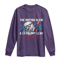 The British Blew A 13 Colony Lead Dabbing Eagle Long Sleeve Shirt Funny Patriotic 4th of July History Humor Graphic