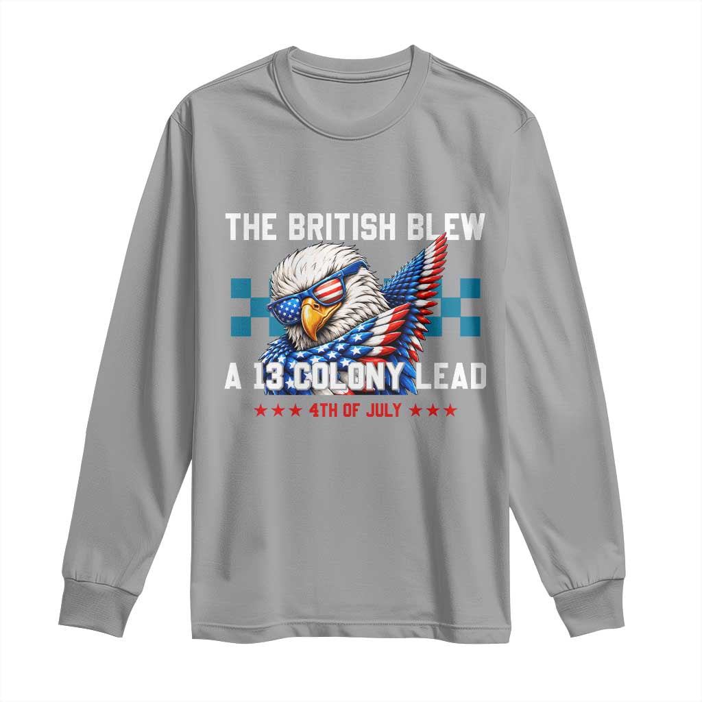The British Blew A 13 Colony Lead Dabbing Eagle Long Sleeve Shirt Funny Patriotic 4th of July History Humor Graphic
